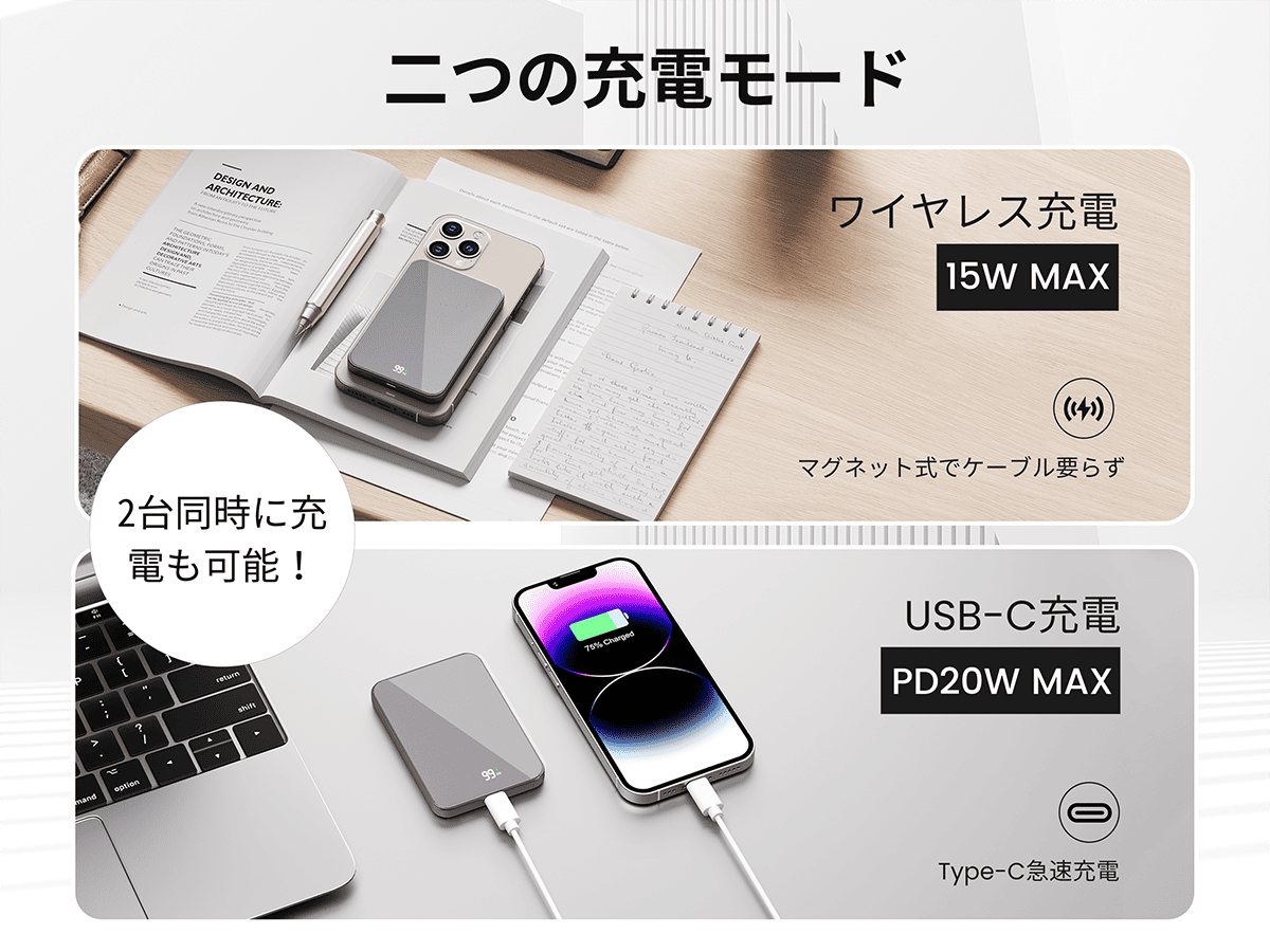 MagSafe対応モバイルバッテリー 5000mAh-Yamisan