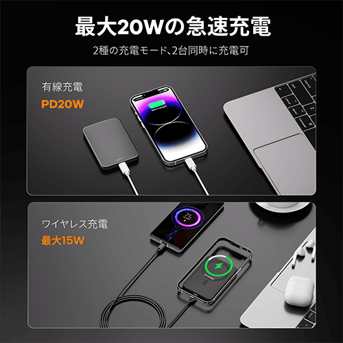 チタン合金シリーズ｜MagSafe対応モバイルバッテリー5000mAh-Yamisan